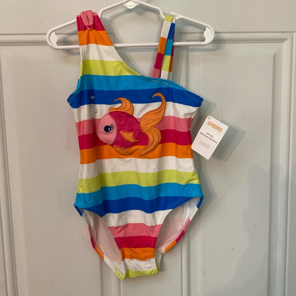 NWT Gymboree Fish and Bubbles Striped One Piece Swimsuit